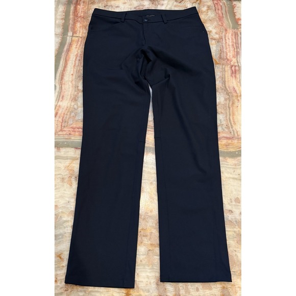 Lululemon Mens ABC Pants Navy Flat Front Straight Leg Warpstreme Classic Size 36